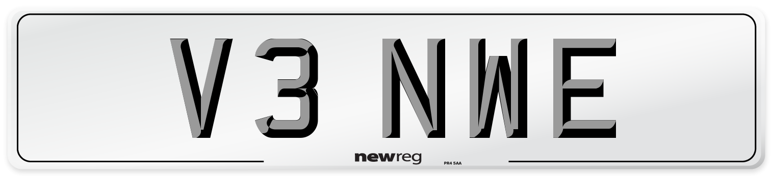 V3 NWE Number Plate from New Reg